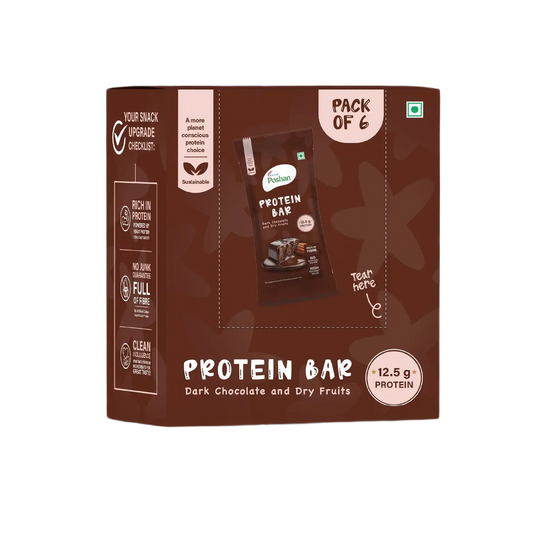 Protein Bar Dark Chocolate and Dry Fruits 50gms, 12.5gms protein-Pack of 6