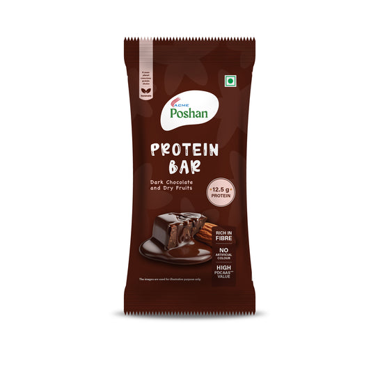 Protein Bar Dark Chocolate and Dry Fruits 50gms, 12.5gms protein