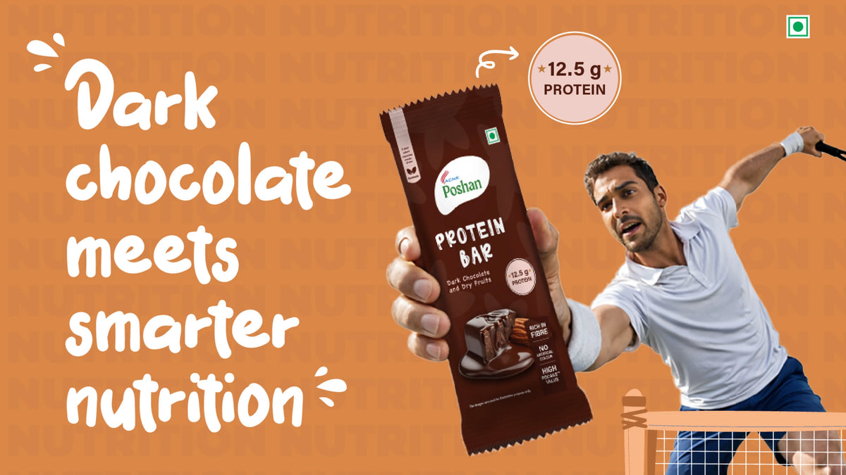 Protein Bar Dark Chocolate and Dry Fruits 50gms, 12.5gms protein-Pack of 6