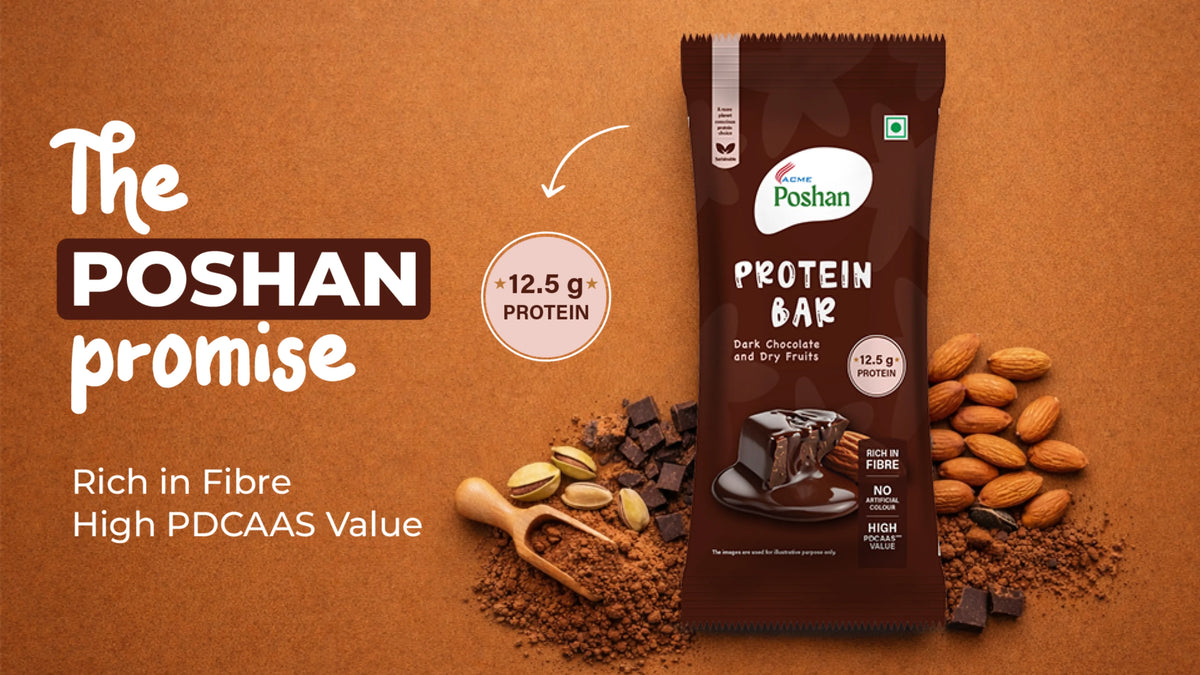 Protein Bar Dark Chocolate and Dry Fruits 50gms, 12.5gms protein-Pack of 6