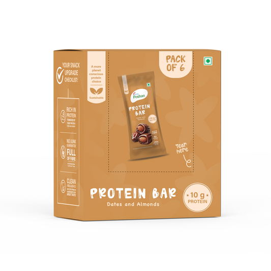 Protein Bar Dates and Almonds 50gms,10gm protein-Pack of 6