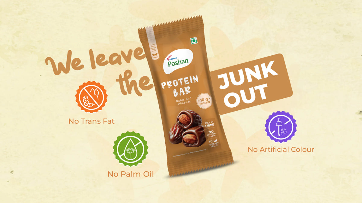 Protein Bar Dates and Almonds 50gms,10gm protein-Pack of 6