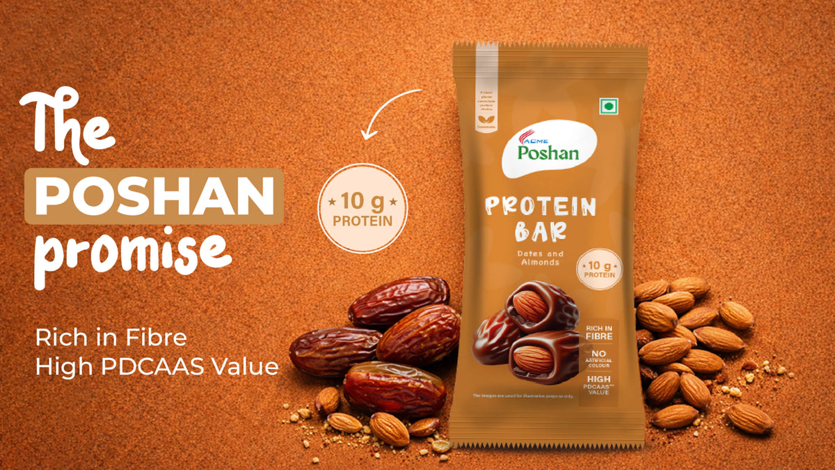 Protein Bar Dates and Almonds 50gms,10gm protein-Pack of 6