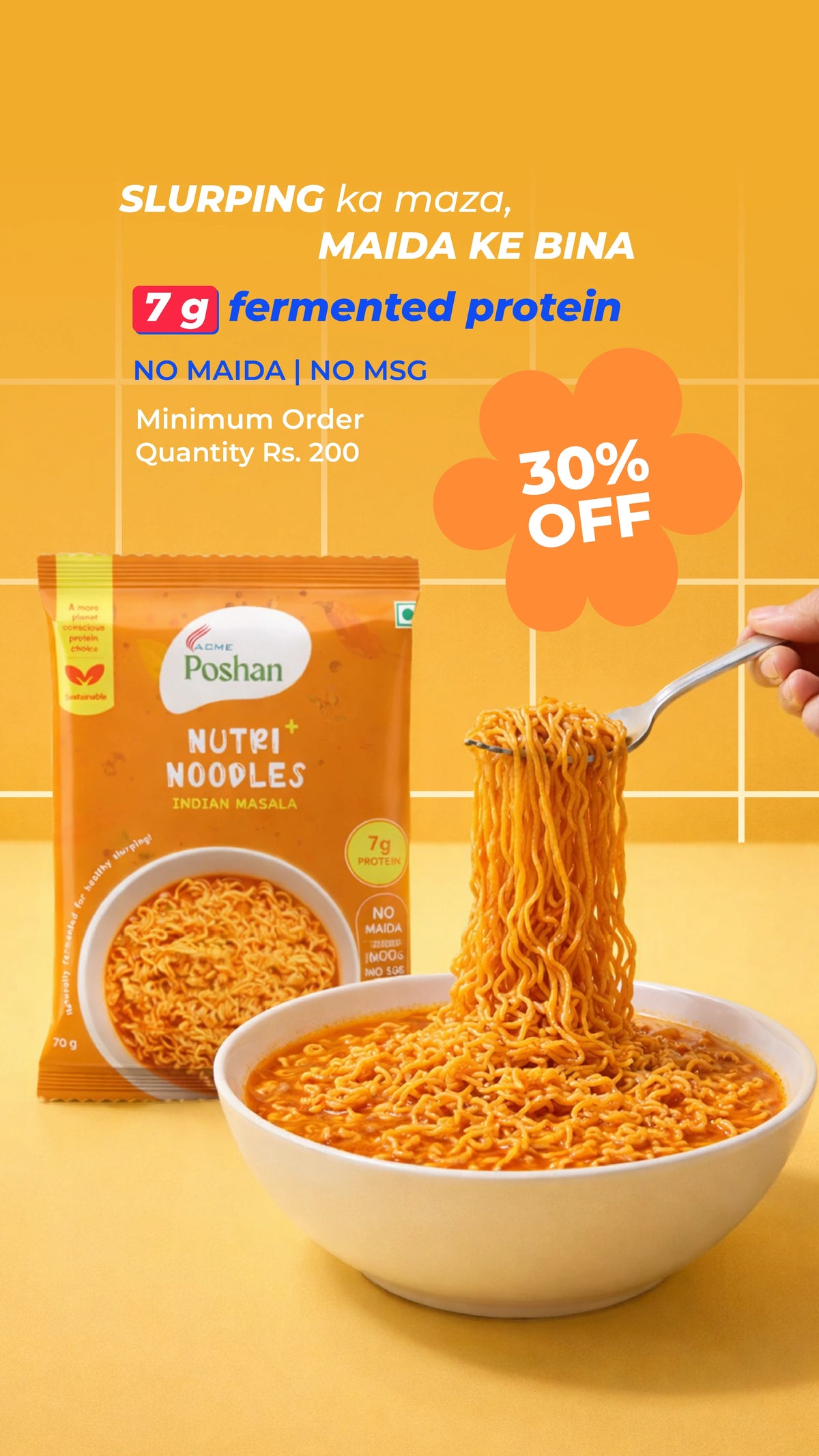 Nutri+ Noodles Indian Masala Pack of 4, 280gms