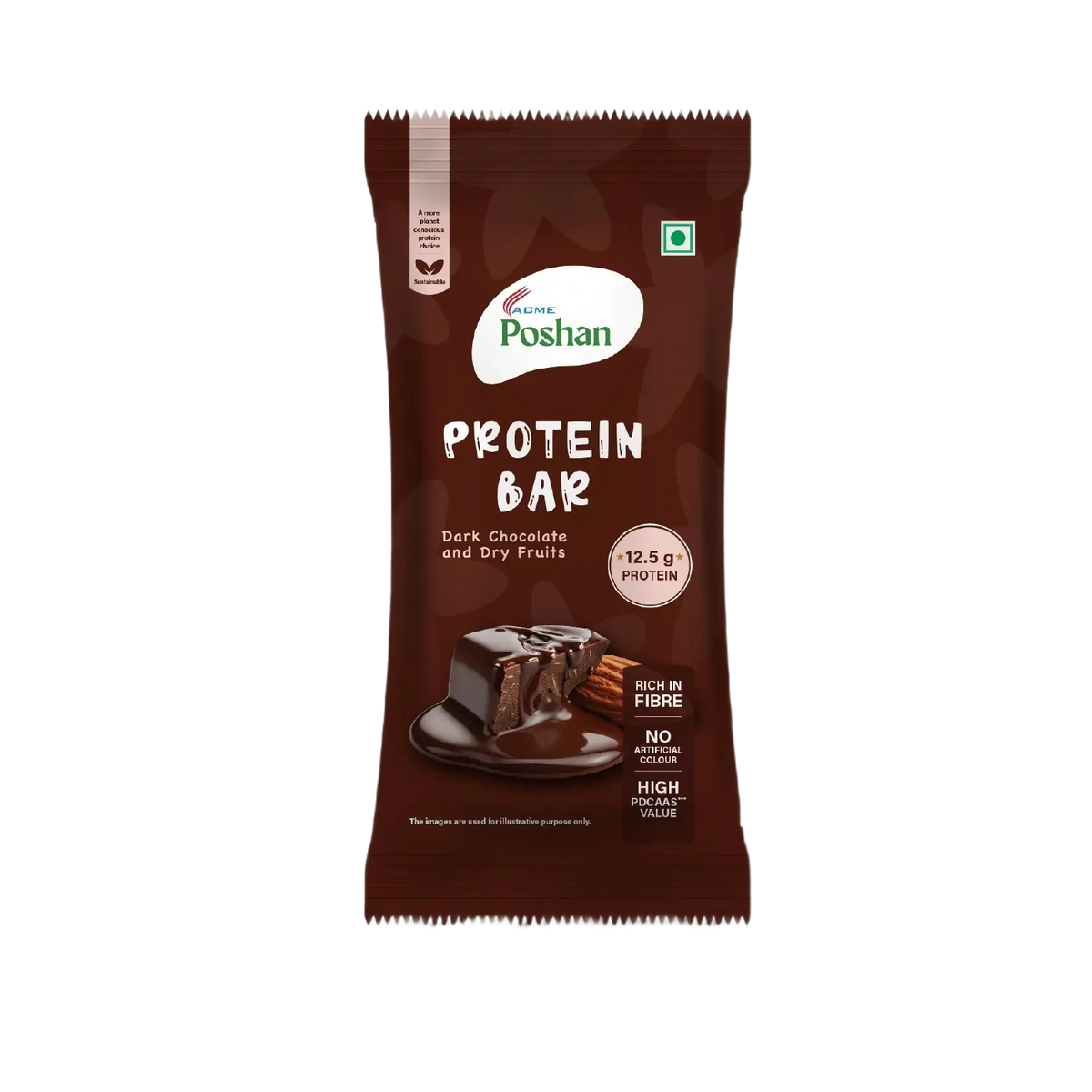 Protein Bar Dark Chocolate and Dry Fruits 50gms, 12.5gms protein