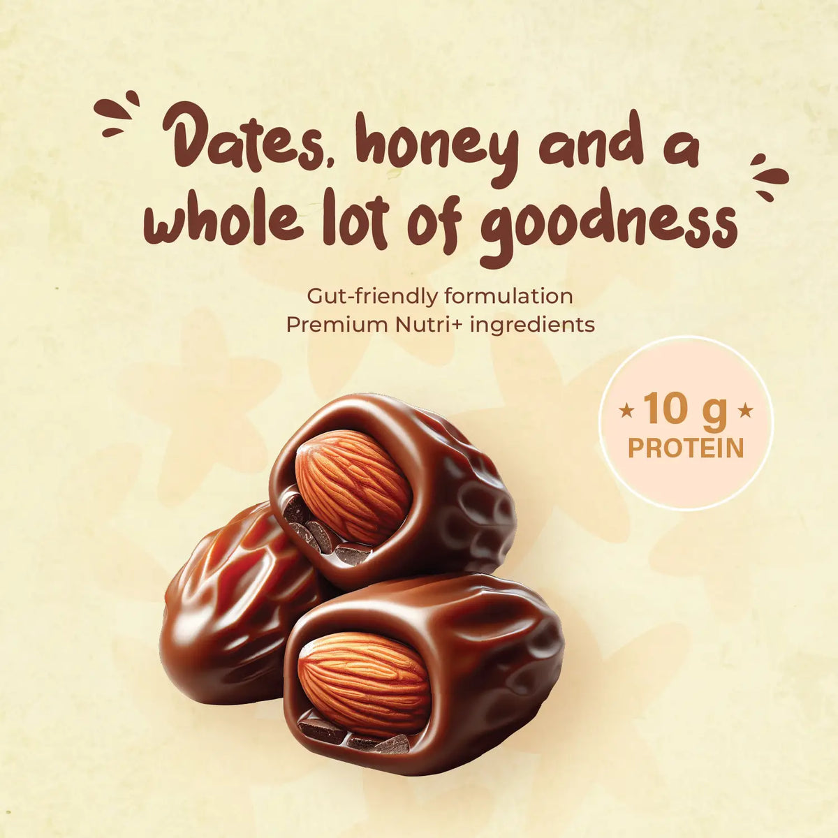 Protein Bar Dates and Almonds 50gms, 10gms protein