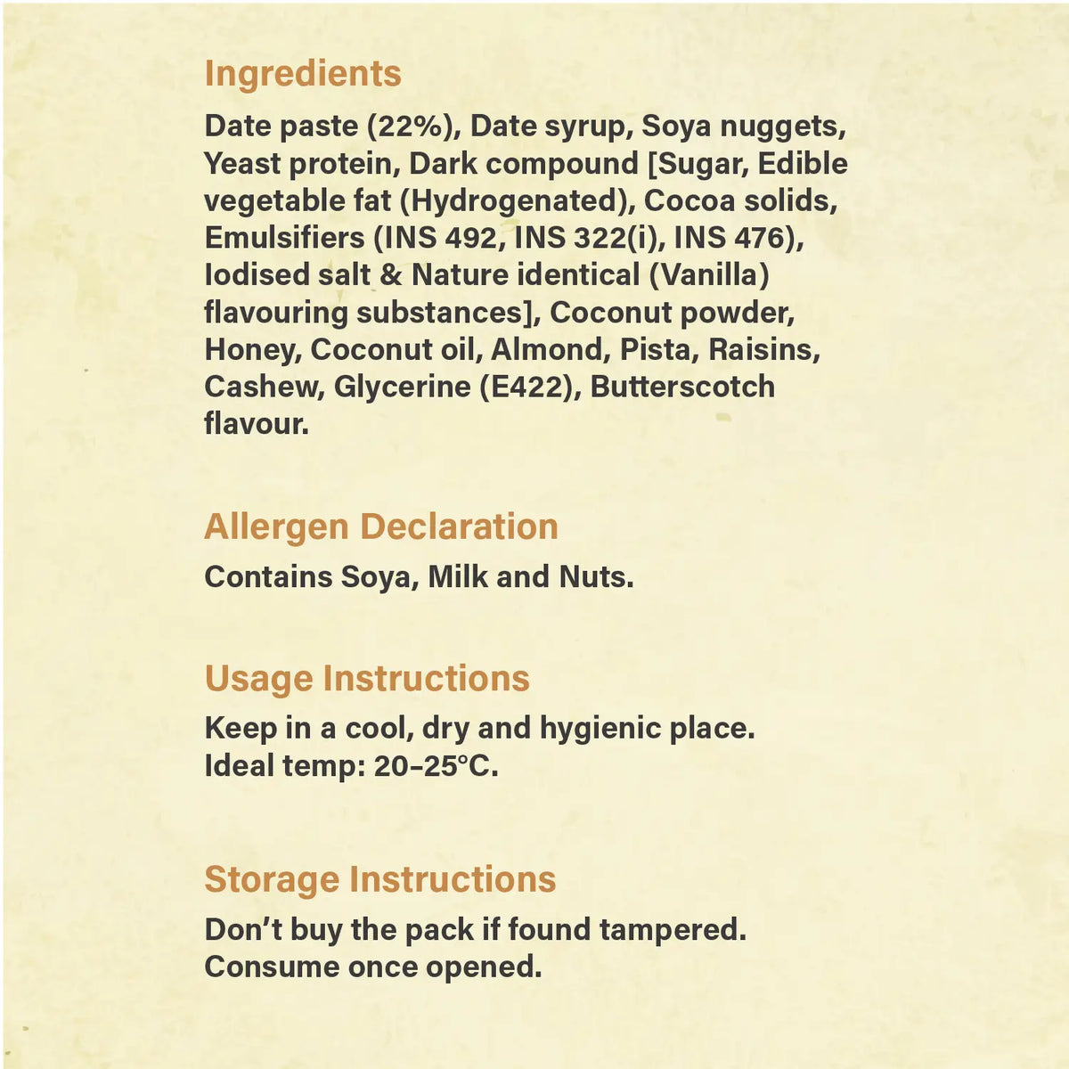 Protein Bar Dates and Almonds 50gms, 10gms protein