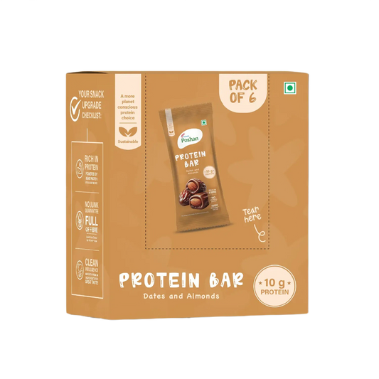 Protein Bar Dates and Almonds 50gms,10gm protein-Pack of 6