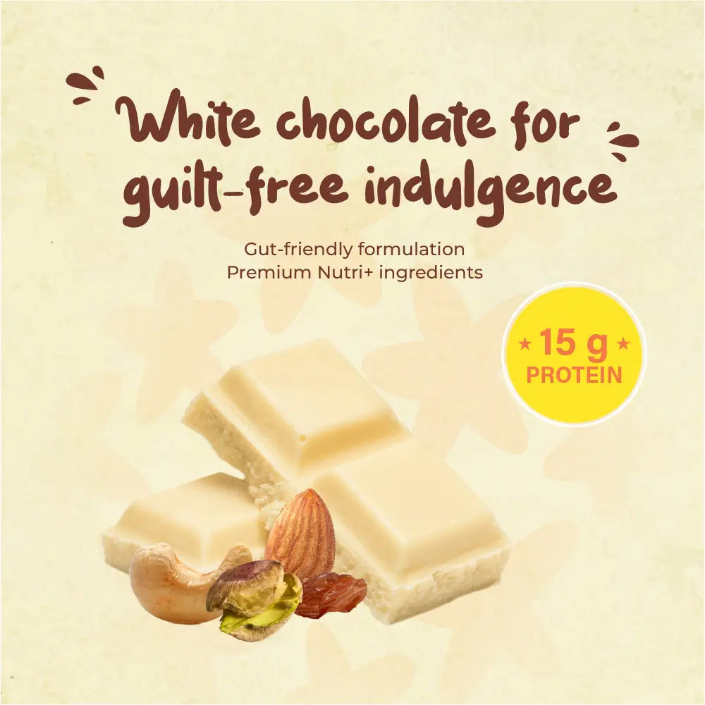 Protein Bar White Chocolate and Dry Fruits 50gms, 15gms protein-Pack of 6