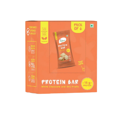 Protein Bar White Chocolate and Dry Fruits 50gms, 15gms protein-Pack of 6