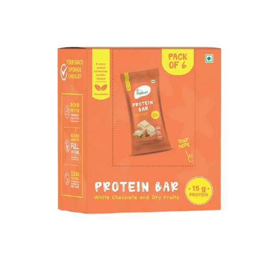 Protein Bar White Chocolate and Dry Fruits 50gms, 15gms protein-Pack of 6