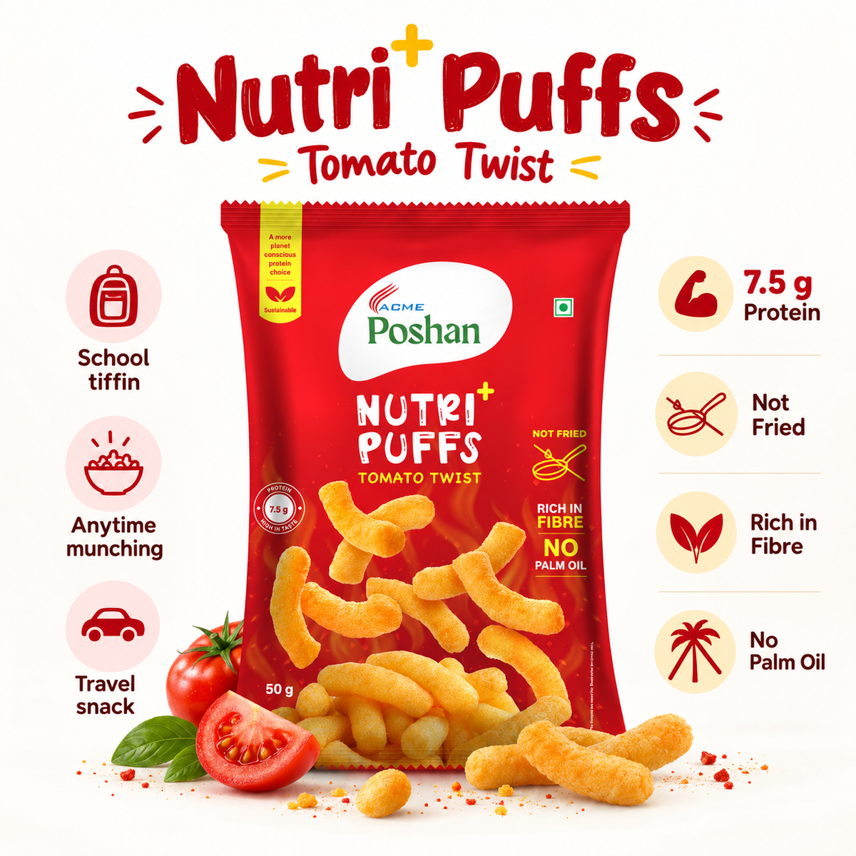 Nutri+ Puffs Tomato Twist