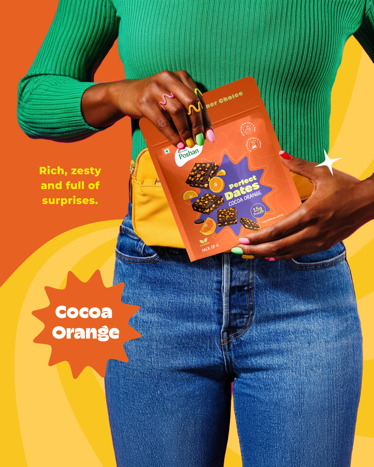 Perfect Dates Cocoa Orange pack of 6, 120 gms