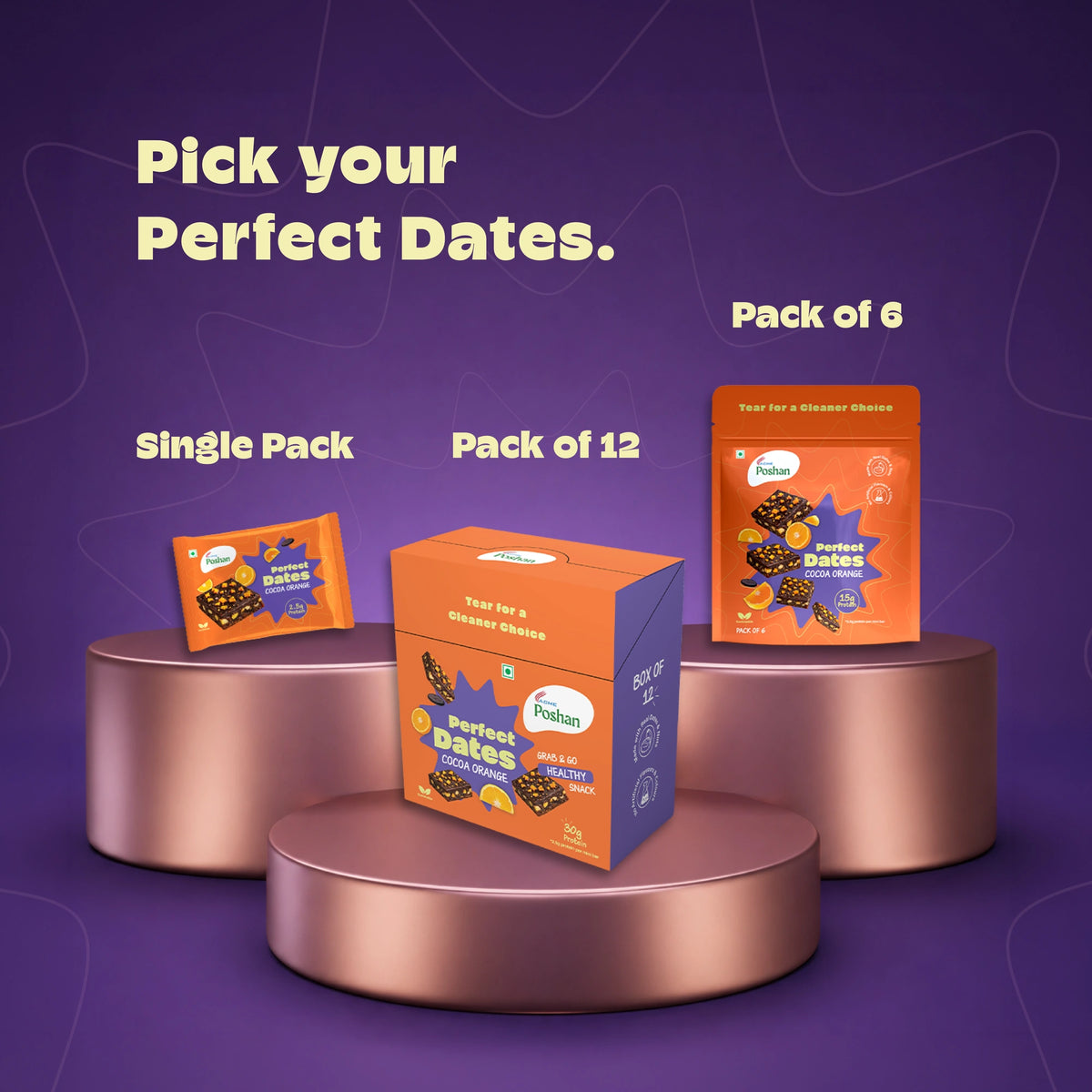 Perfect Dates Cocoa Orange pack of 6, 120 gms
