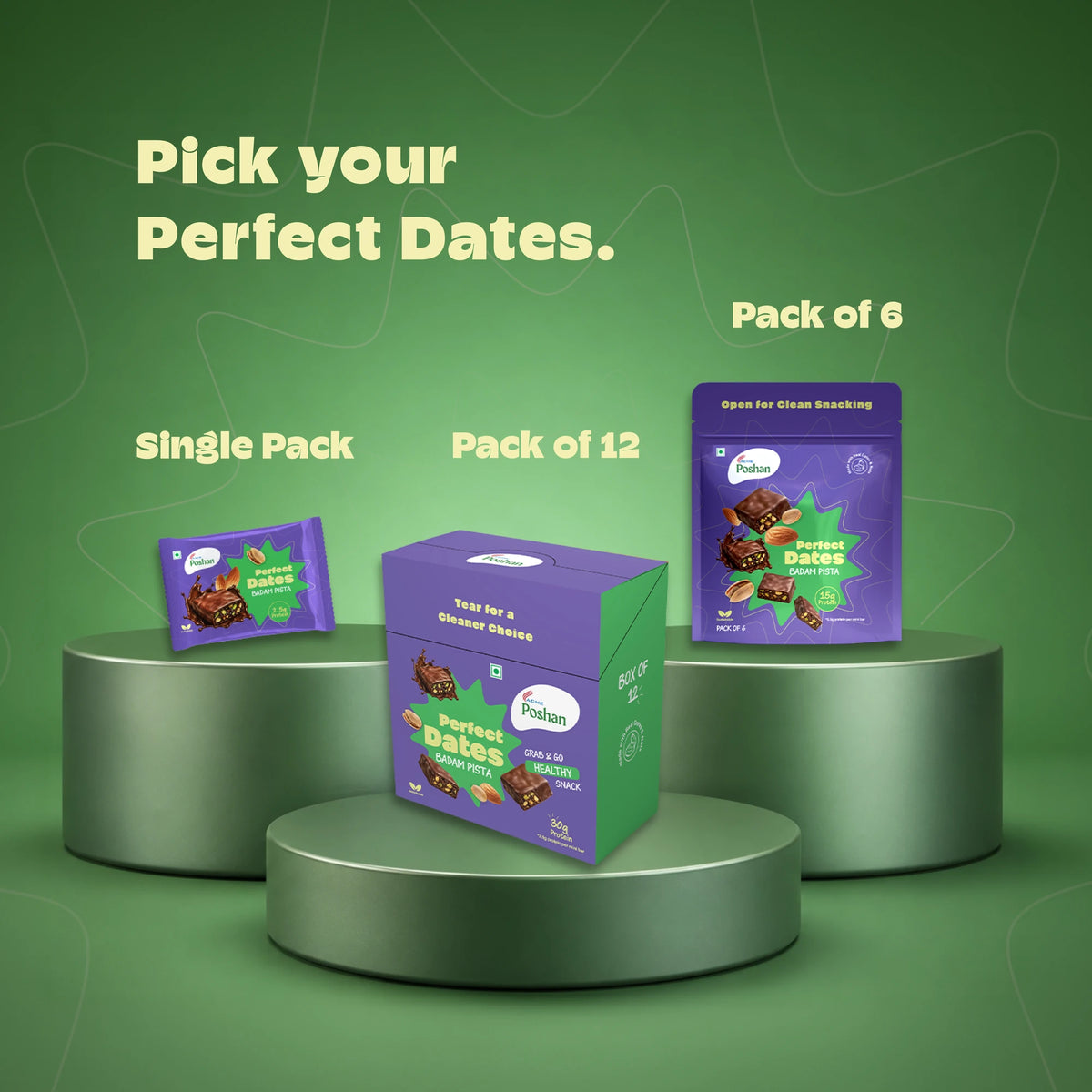 Perfect Dates Badam Pista Pack of 6, 120gm