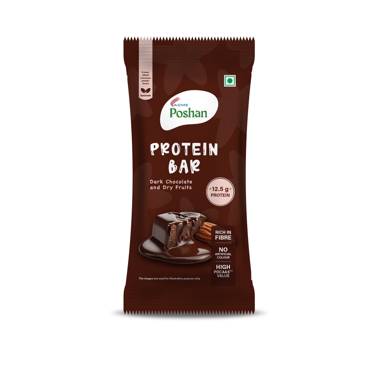 Protein Bar Dark Chocolate and Dry Fruits 50gms, 12.5gms protein