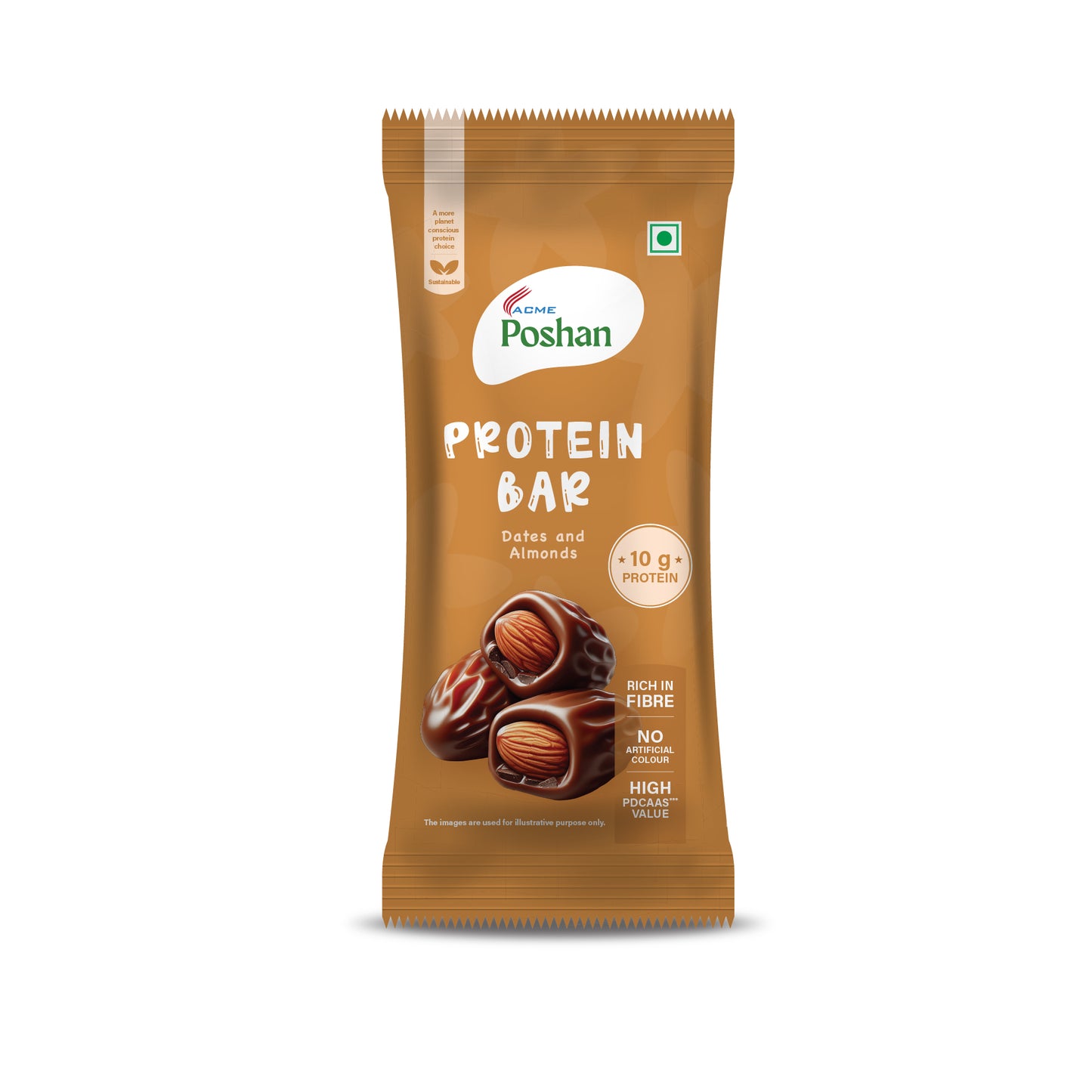 Protein Bar Dates and Almonds 50gms,10gm protein-Pack of 6