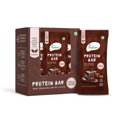 Protein Bar Dark Chocolate and Dry Fruits 50gms, 12.5gms protein-Pack of 6