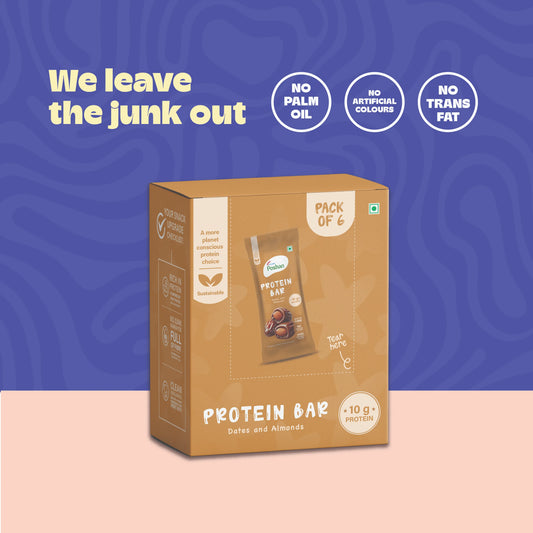 Protein Bar Dates and Almonds 50gms,10gm protein-Pack of 6