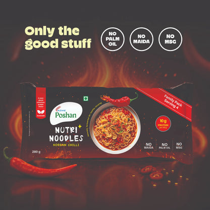 Nutri+ Noodles Korean Chilli Pack of 4, 280gms