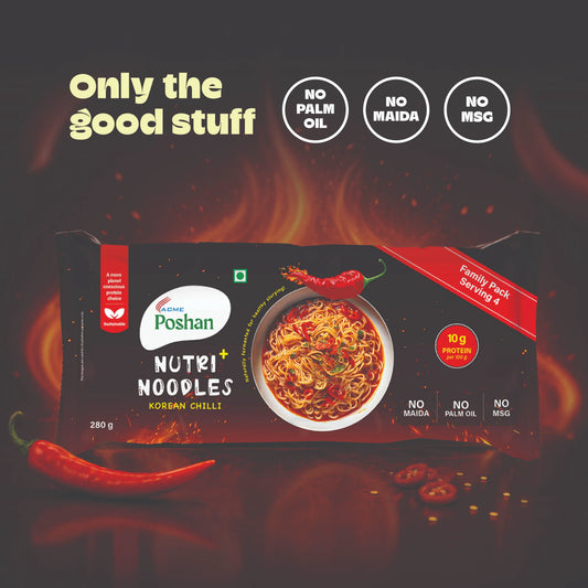 Nutri+ Noodles Korean Chilli Pack of 4, 280gms