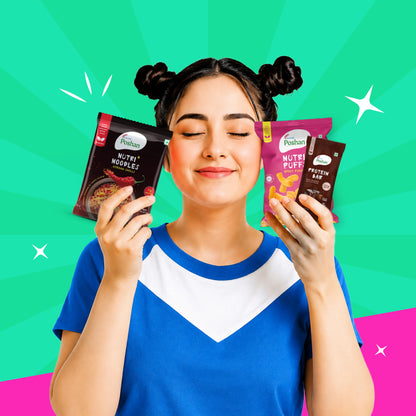 Protein Bar Dark chocolate 50gm+ Korean Noodles 70 gms + Spicy Fusion Puff 50 gms