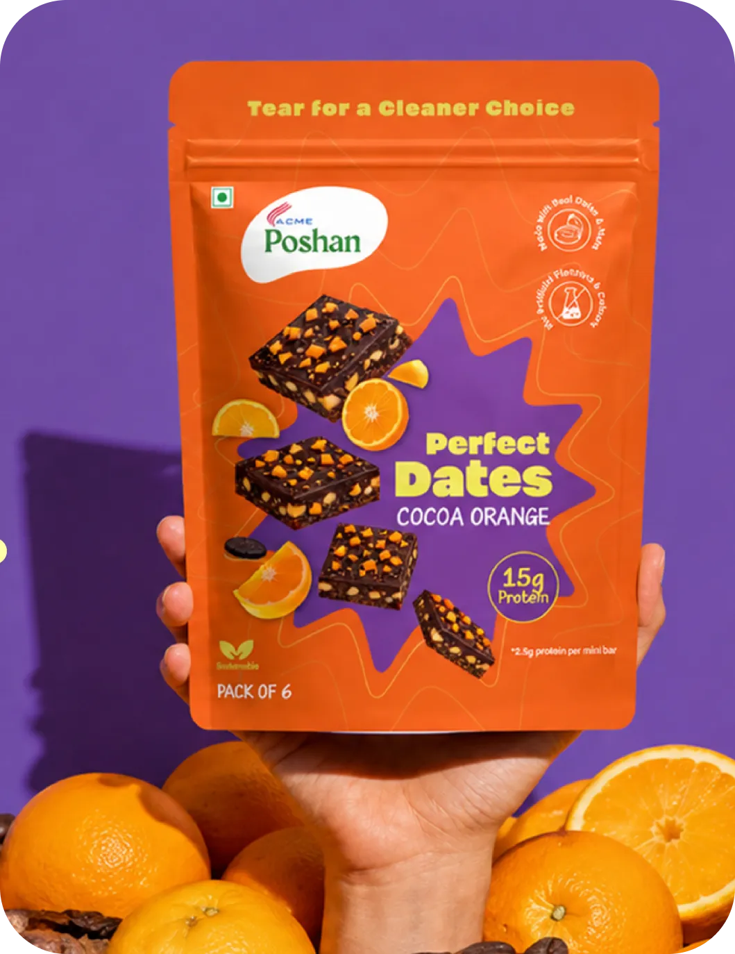 Perfect Dates Cocoa Orange pack of 6, 120 gms