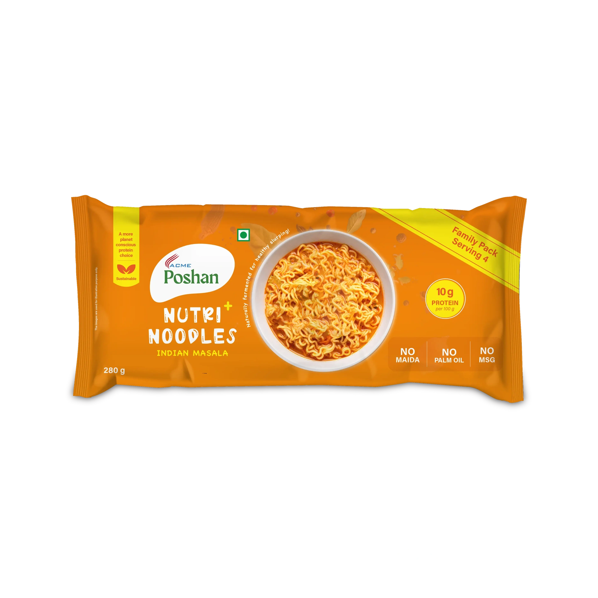 Nutri+ Noodles Indian Masala Pack of 4, 280gms