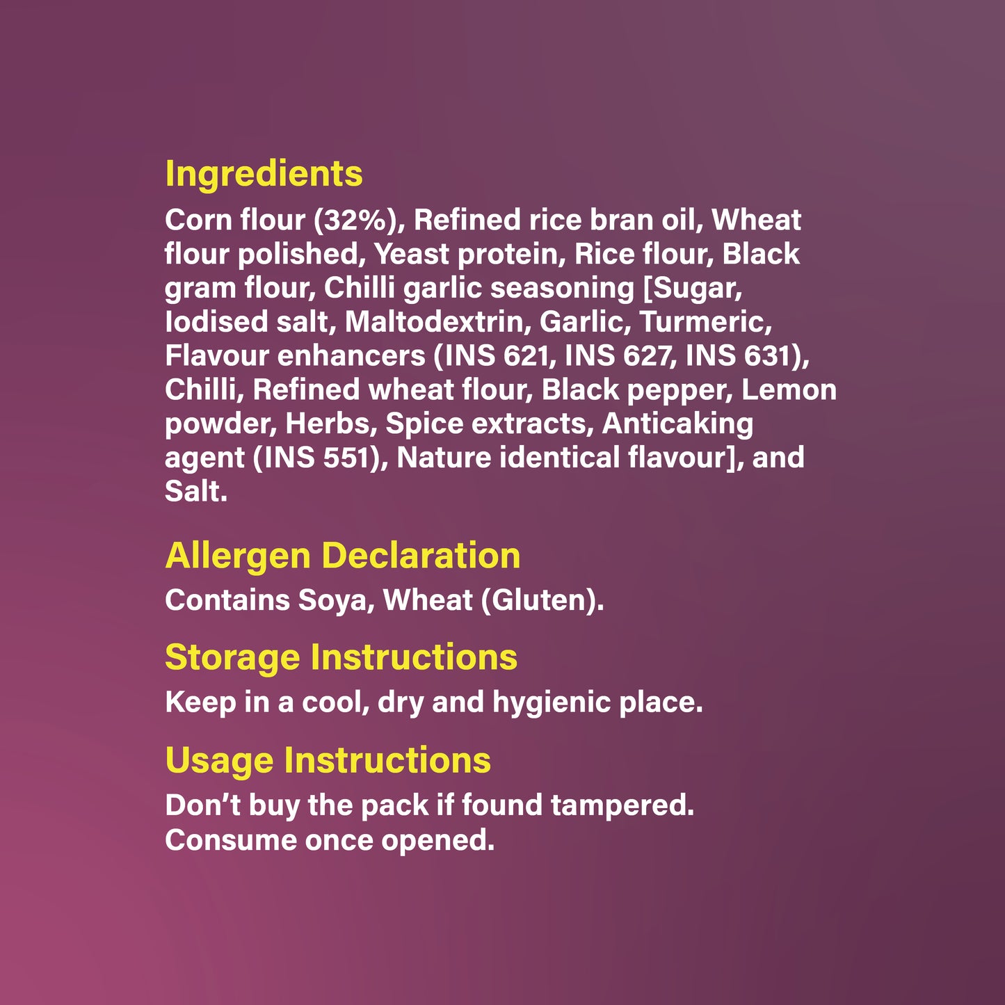 Nutri+ Sticks Chilli Garlic 50gms