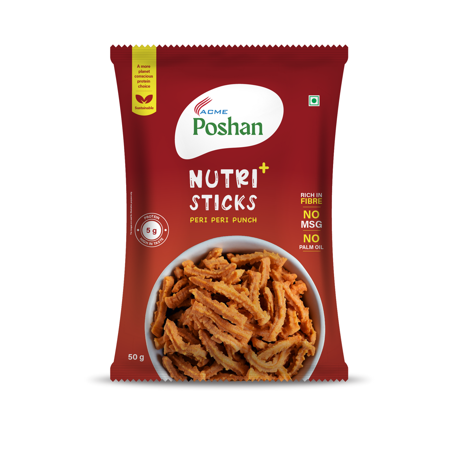 Nutri+ Sticks Peri Peri Punch 50gms