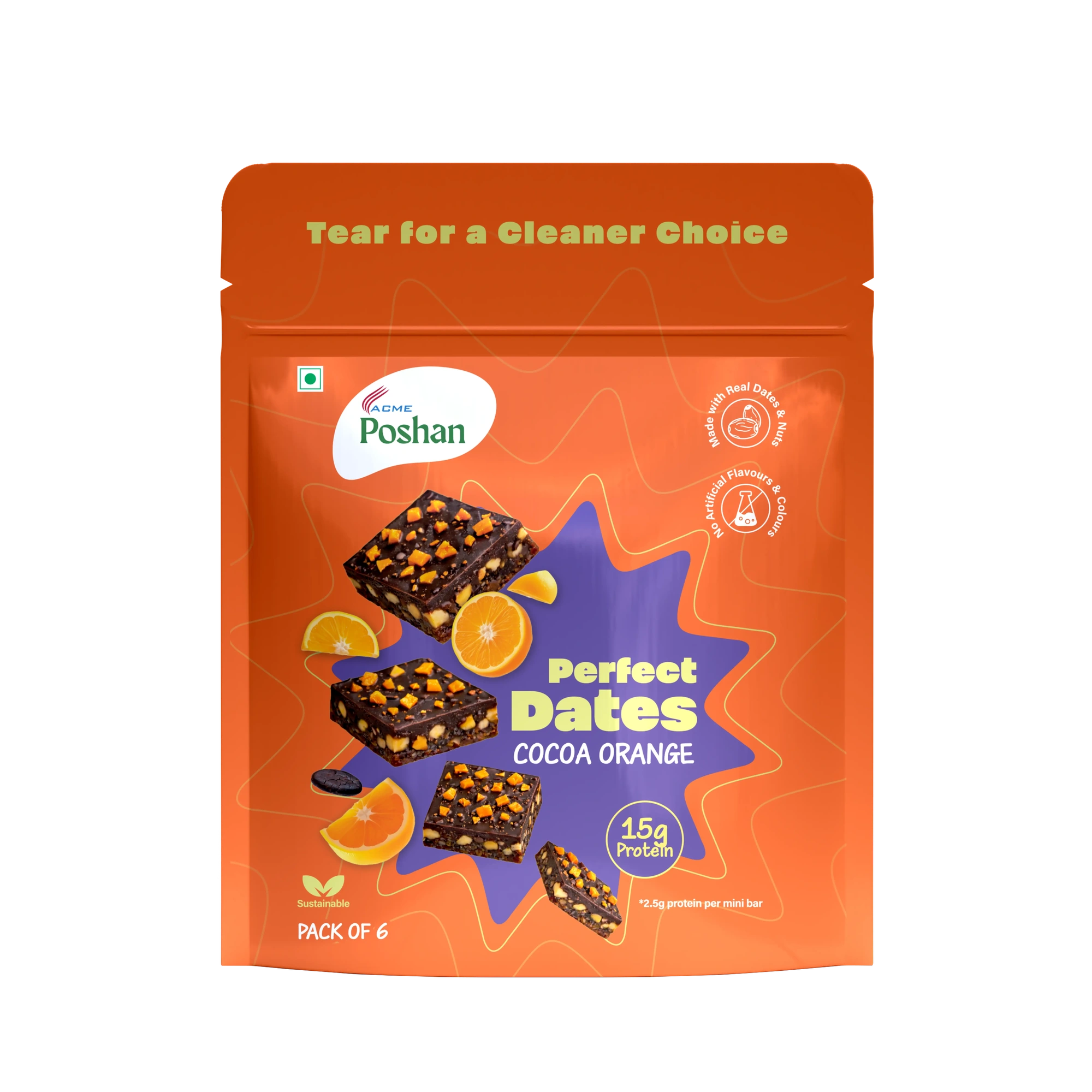 Perfect Dates Cocoa Orange pack of 6, 120 gms