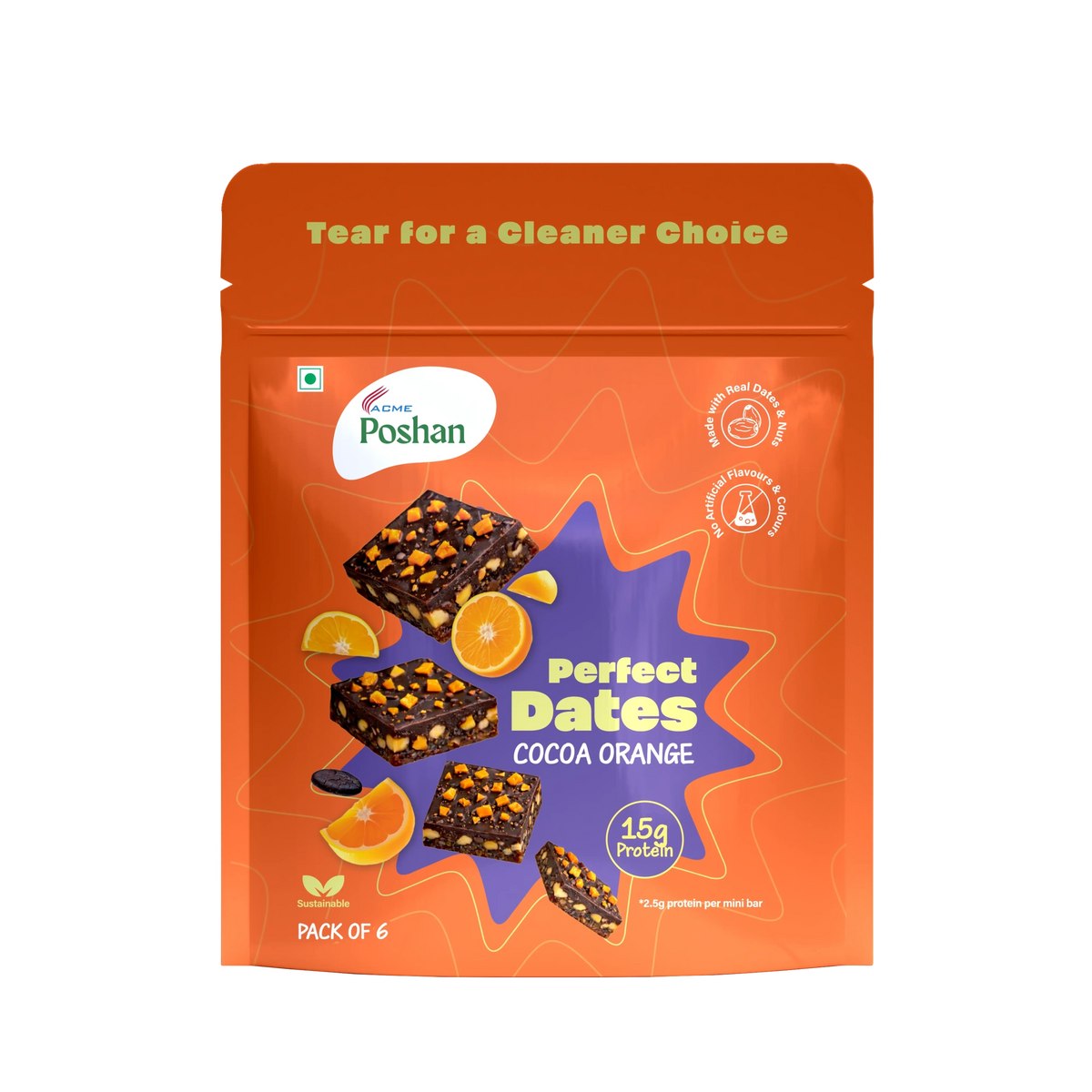 Perfect Dates Cocoa Orange pack of 6, 120 gms