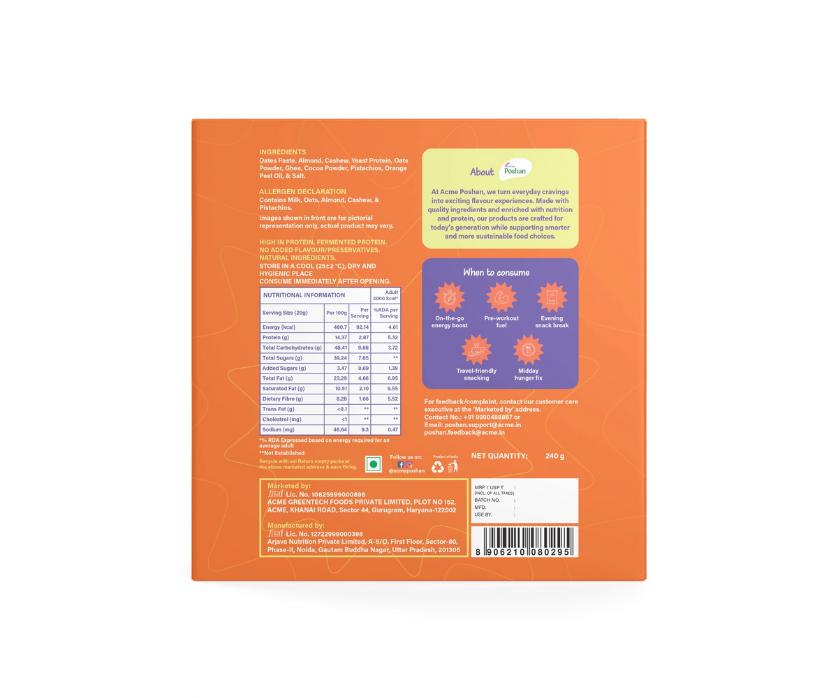 Perfect Dates Cocoa Orange Pack of 12, 240gms