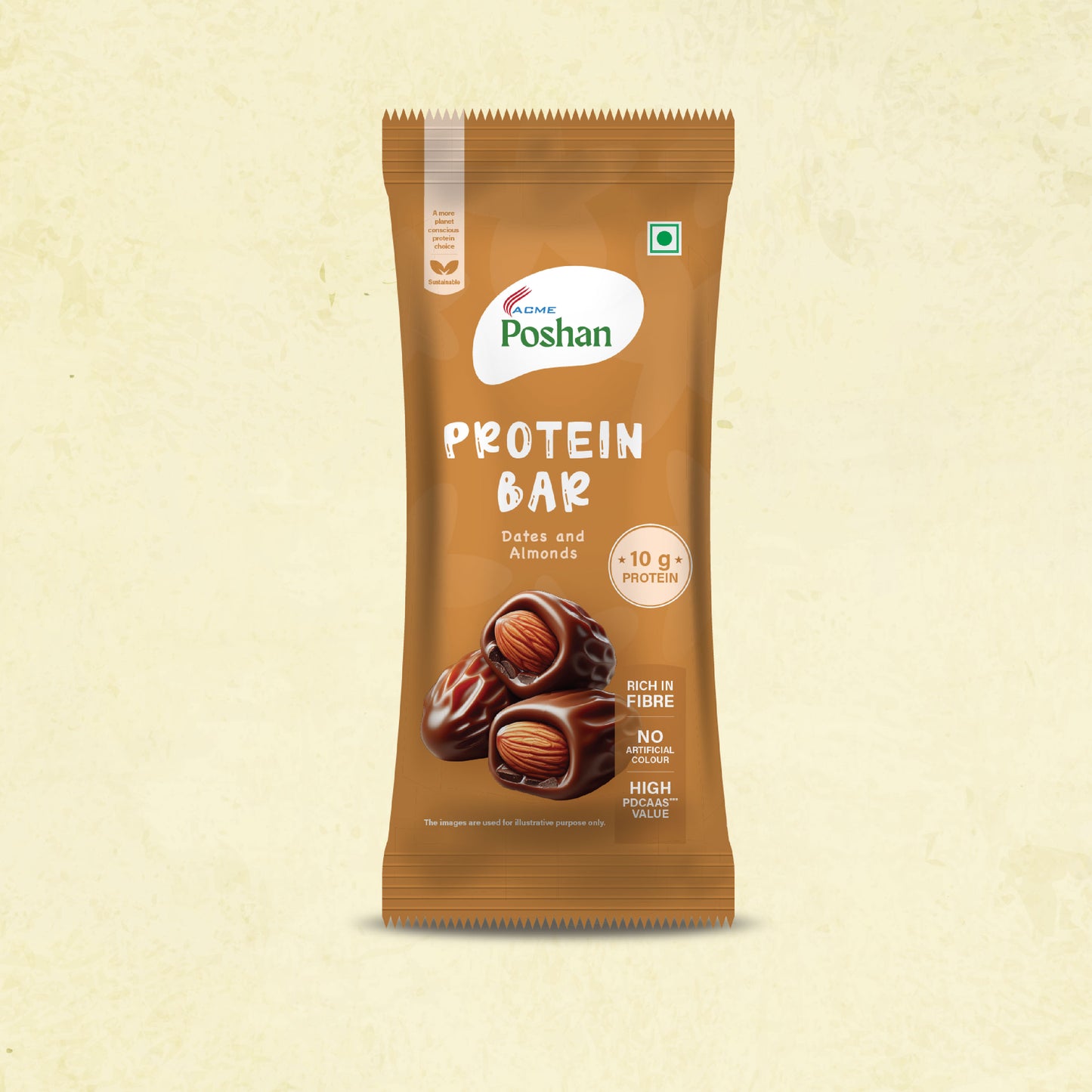 Protein Bar Dates and Almonds 50gms, 10gms protein