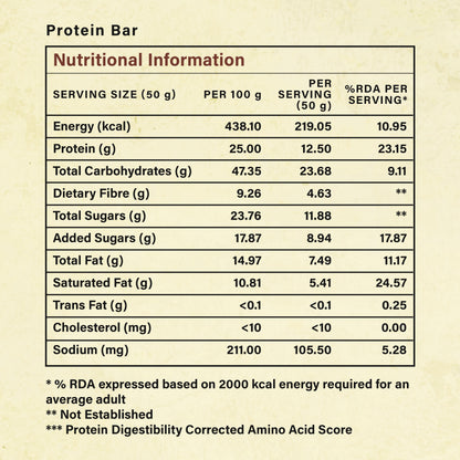 Protein Bar Dark Chocolate and Dry Fruits