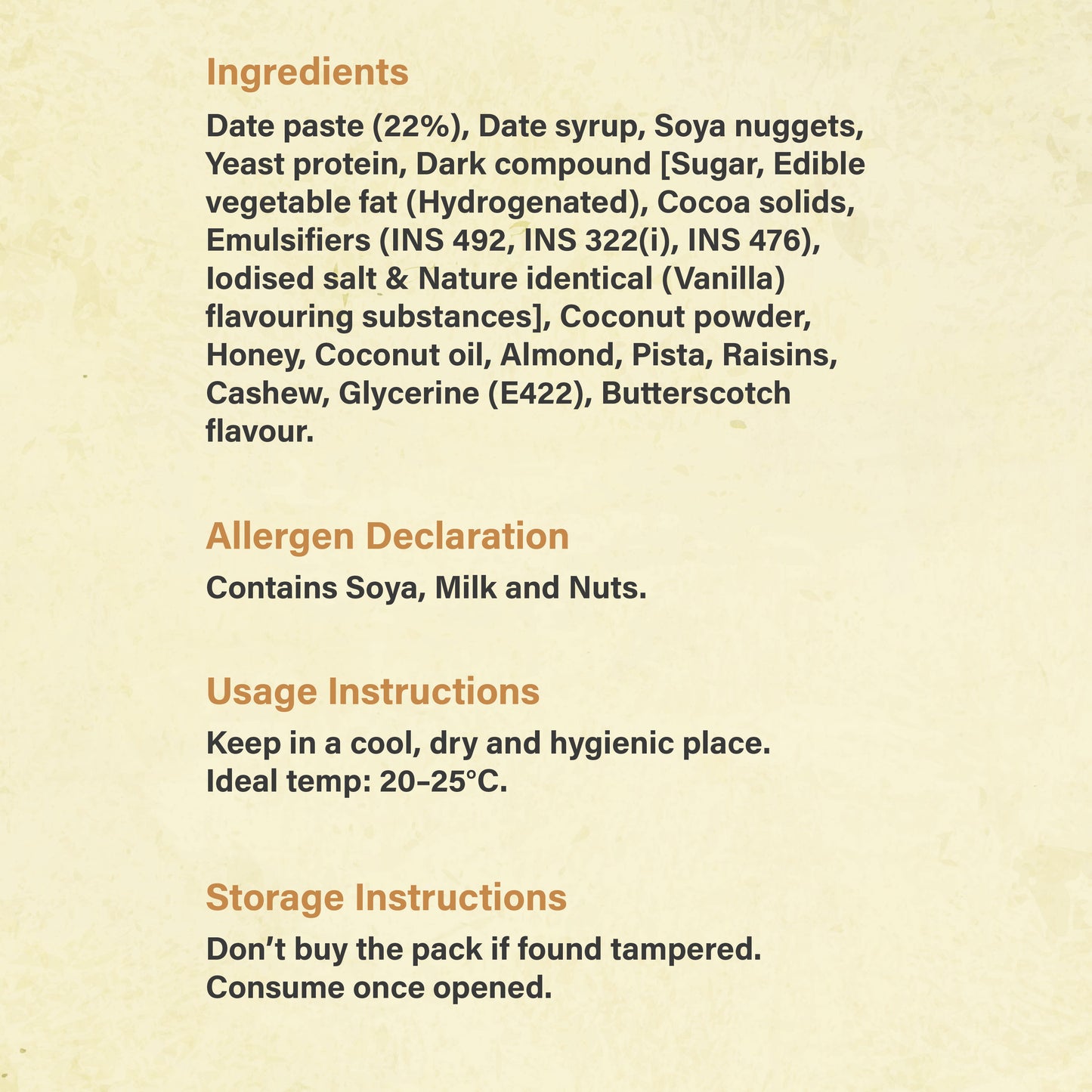 Protein Bar Dates and Almonds 50gms, 10gms protein