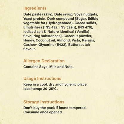 Protein Bar Dates and Almonds 50gms, 10gms protein