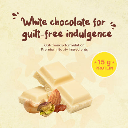 Protein Bar White Chocolate and Dry Fruits 50gms, 15gms protein
