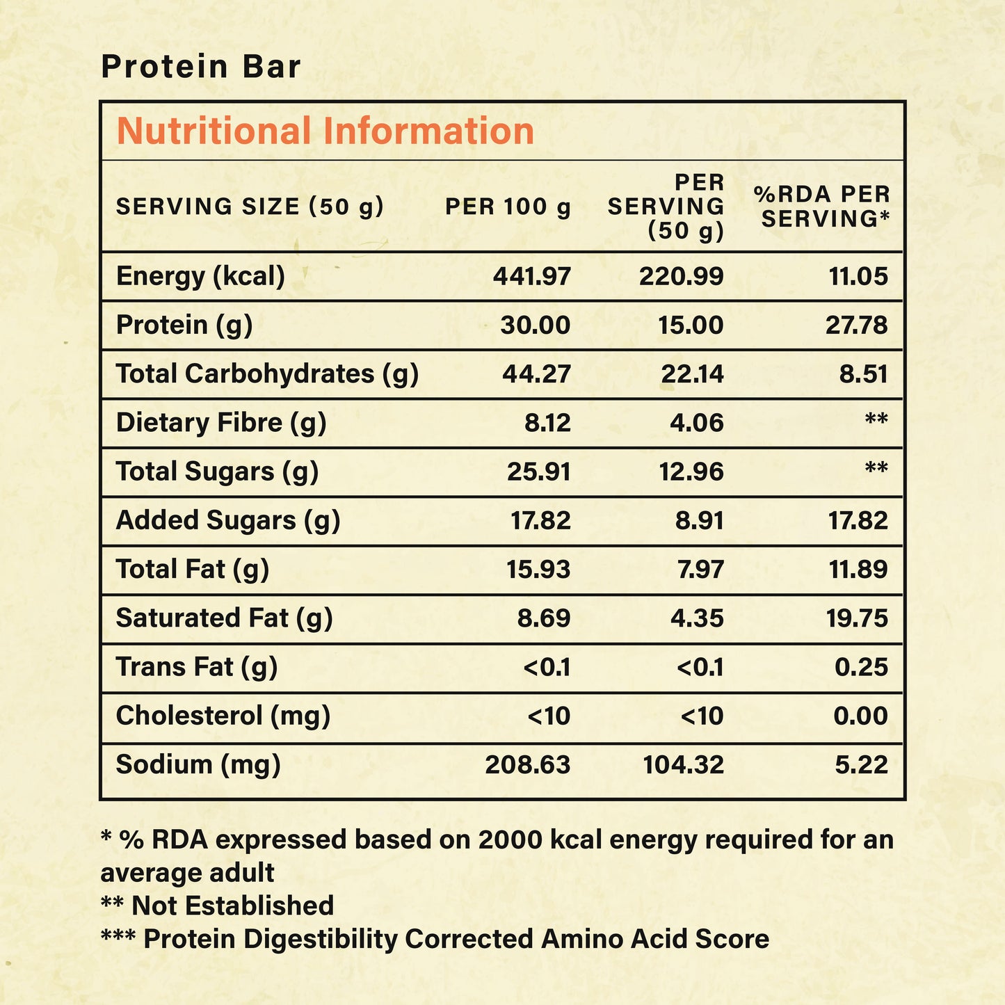 Protein Bar White Chocolate and Dry Fruits 50gms, 15gms protein