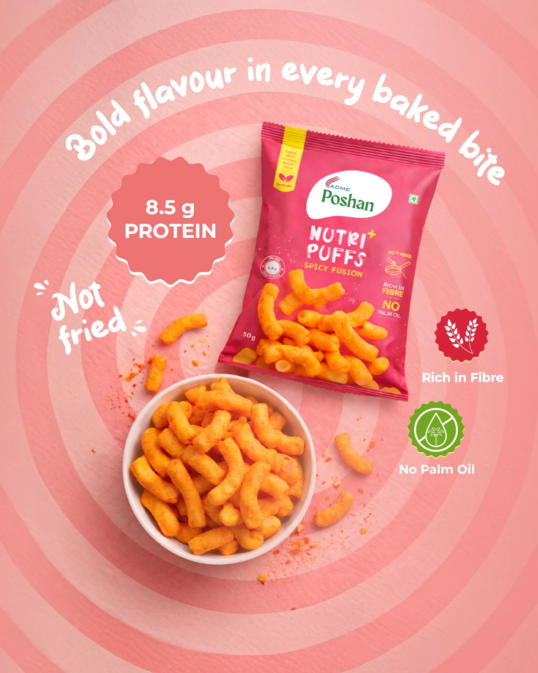 Nutri+ Puffs Spicy Fusion 50gms