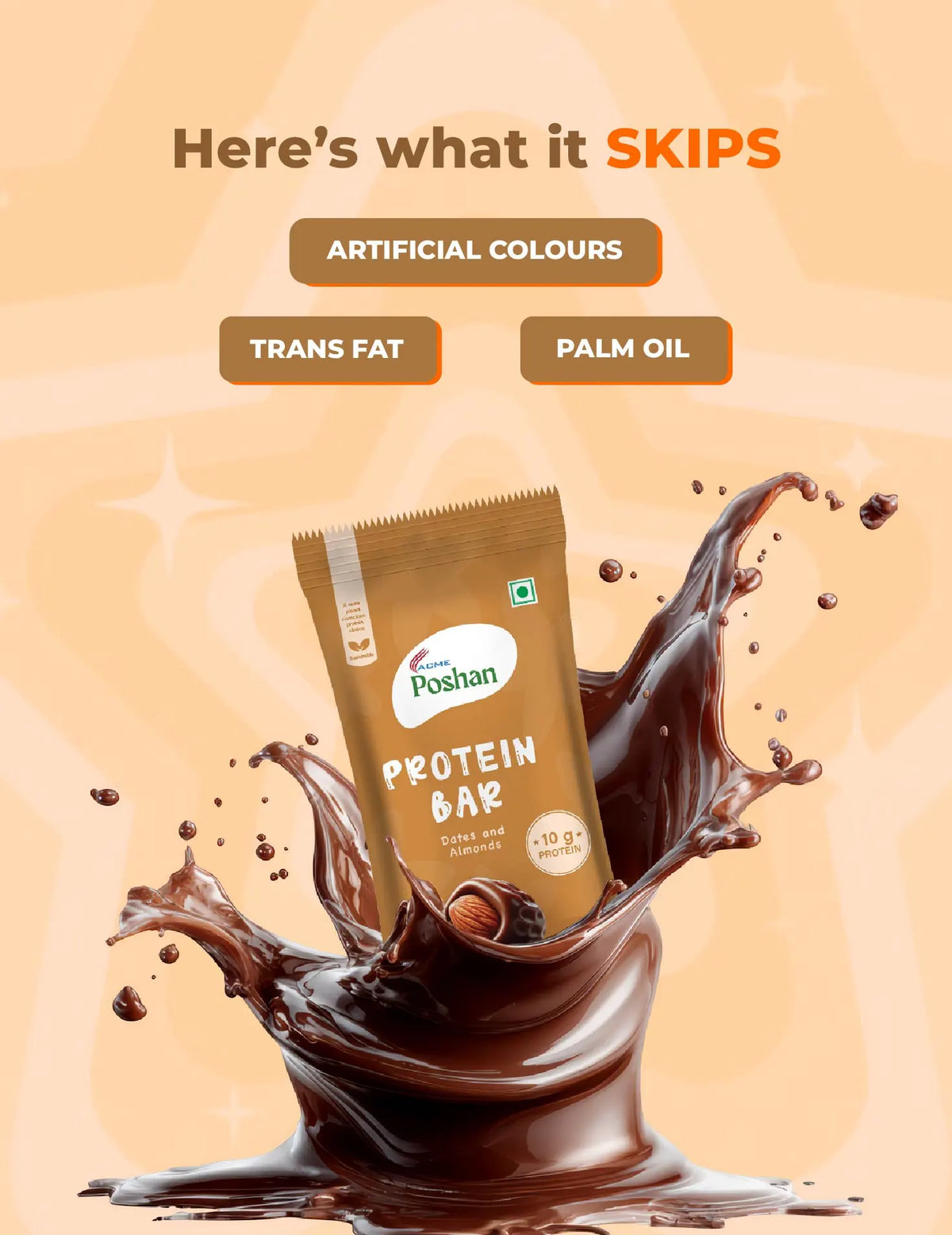 Protein Bar Dates and Almonds 50gms, 10gms protein