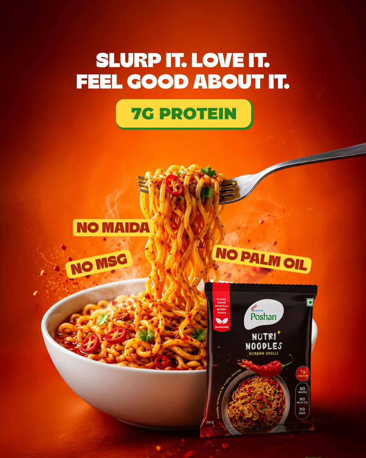 Nutri+ Noodles Korean Chilli 70gms