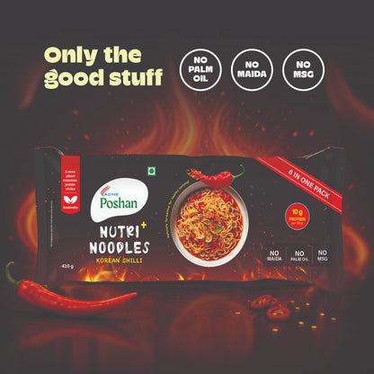 Nutri+ Noodles Korean Chilli Pack of 6, 420gms