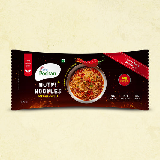 Nutri+ Noodles Korean Chilli Pack of 4, 280gms