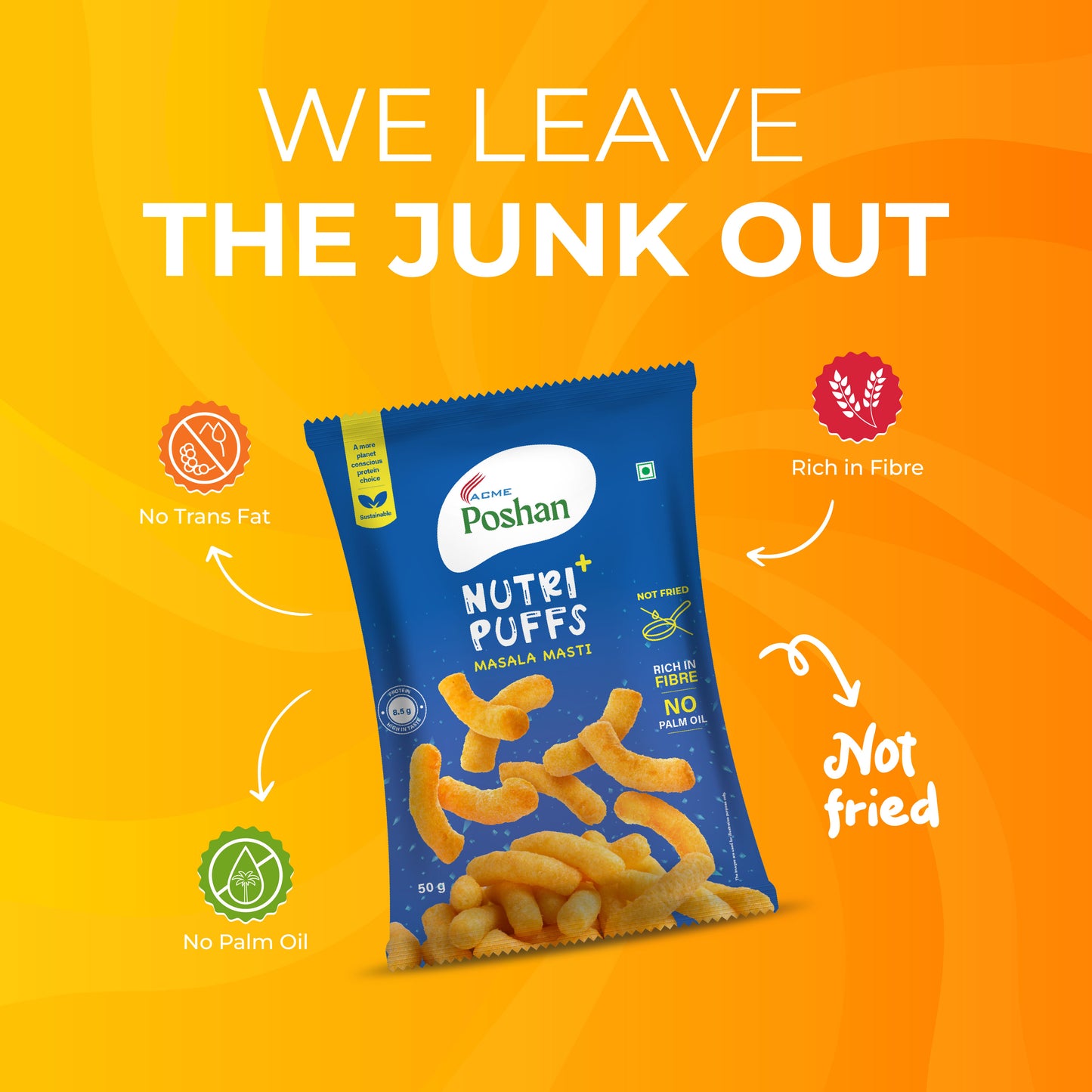 Nutri+ Puffs Masala Masti 50gms