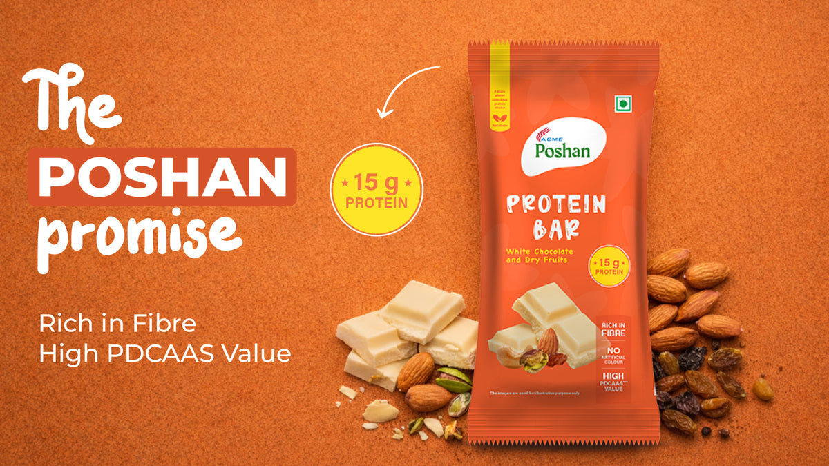Protein Bar White Chocolate and Dry Fruits 50gms, 15gms protein-Pack of 6